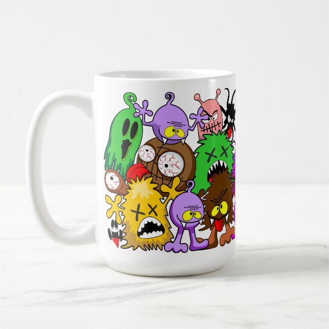 Mug Monstres caractères mignons Motif d'Halloween (Gauche)