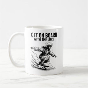 Mug Monte à bord avec le seigneur - Jésus en skateboar