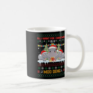 Mug Moo Deng Tous Veulent Pour Noël Hippopotame Hippo