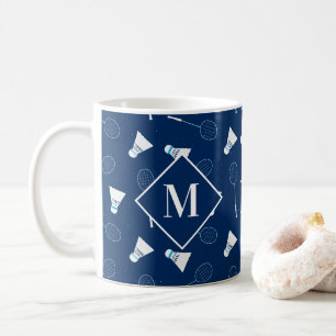 Mug Moogramme Motif du lecteur Badminton Shuttlecocs