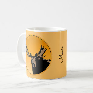 Mug Moose at Sunset - Art original de la faune