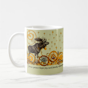 Mug Moose Swirl Stars Lune Paix Joy Ho Ho Stein