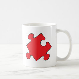 MUG MORCEAU DE PUZZLE ROUGE