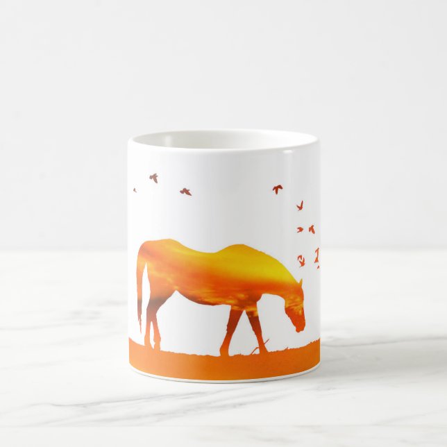 Mug Moring Sunrise Abstraite Horse Coffee Cup (Centre)