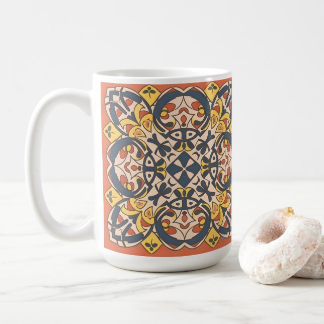 Mug Moroccan mosaic, mandala (Avec donut)