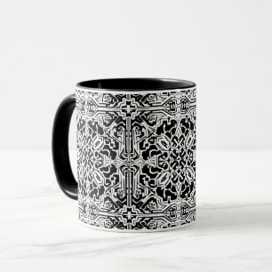 Mug Mosaic Marocain Carreaux Motif en noir et blanc