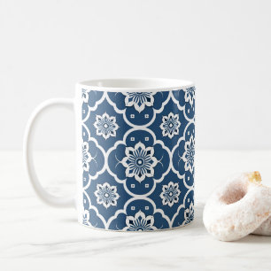Mug Mosaïque bleue et blanche motif