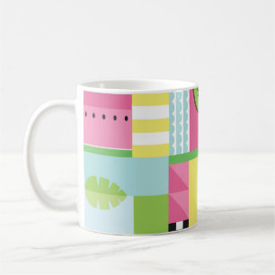 Mug Mosaïque colorée d'été, pastèque kiwi fruit