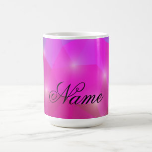 Mug Mosaïque Cristalline Géométrique Abstraite en Rose