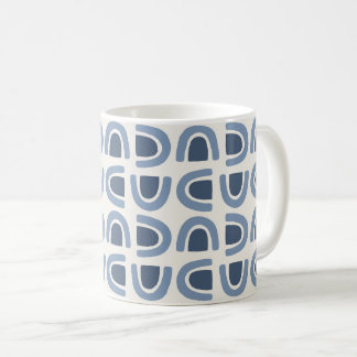 Mug Mosaïque d'arche organique abstraite en bleu