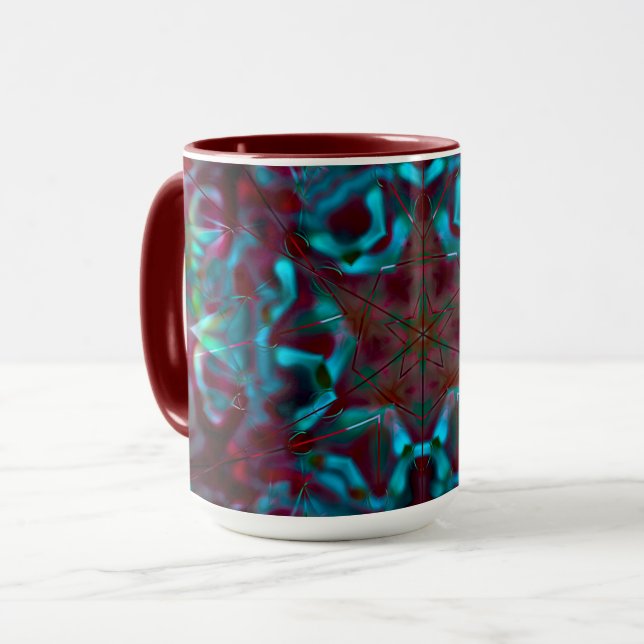 Mug Mosaïque de lignes géométriques et de plis mattes  (Devant gauche)