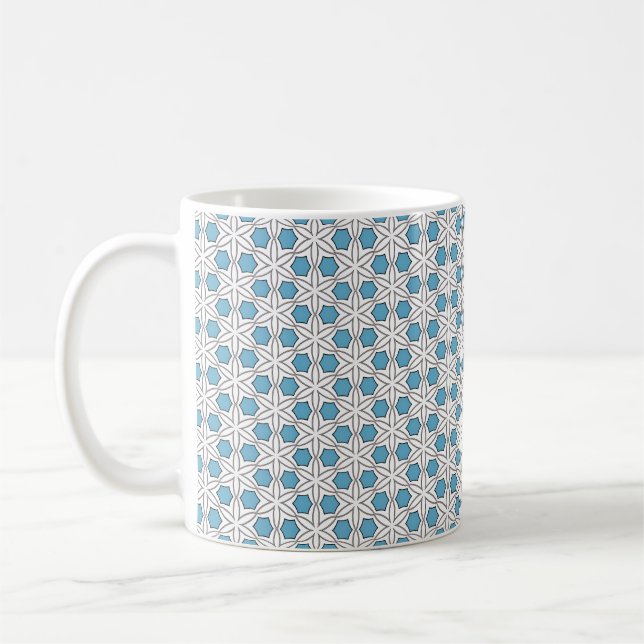 Mug Mosaïque florale blanche et bleue (Gauche)