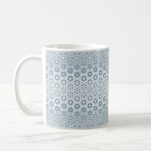 Mug Mosaïque géométrique blanche et grise (Gauche)