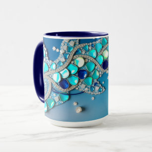 Mug Mosaïque iridescente bleue foncé