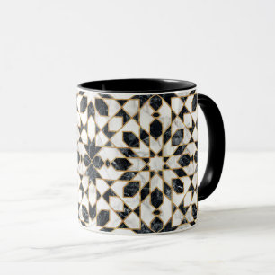Mug Mosaïque marocaine noire et Marbre blanc