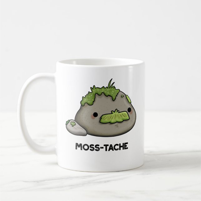 Mug Moss-tache Funny Mustache Pun (Gauche)