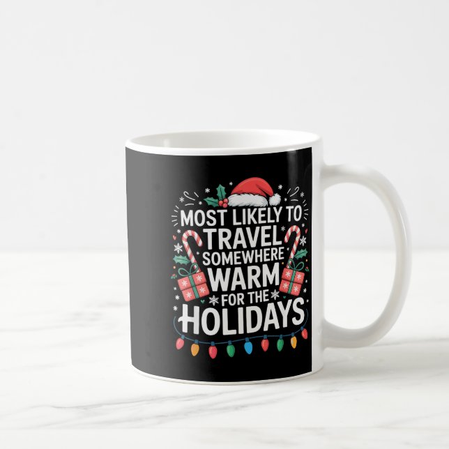 Mug Most Likely To Travel Somewhere Warm For The Holid (Droite)