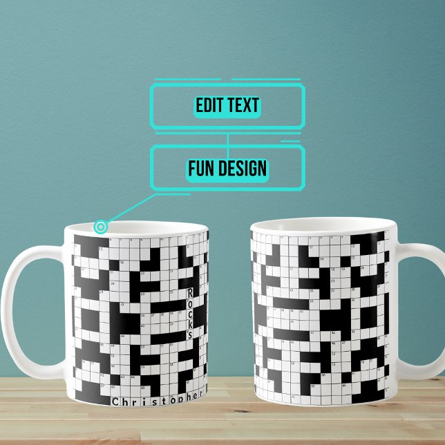 Mug Mot de passe-passe Puzzle personnalisé (Do you like to have your coffee with or IN your crossword puzzle? )