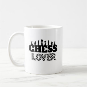 Mug Mot d'échecs Pièces noires Lover Board Design Moti