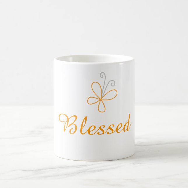 Mug Mot inspirant béni avec papillon (Centre)