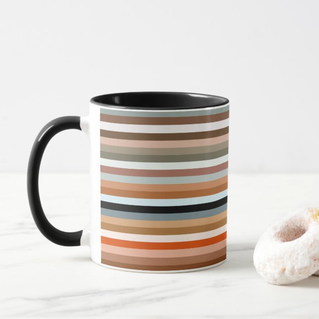 Mug Motif à bandes multiples (Avec donut)