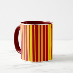 Mug Motif à bandes verticales jaunes oranges et rouges