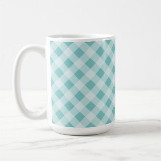 MUG MOTIF À CARREAUX DE PÂQUES DIAGONAL BLEU