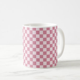 Mug Motif à carreaux rose poussiéreux