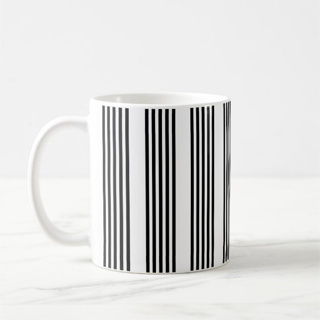 Mug Motif à cinq bandes noir et blanc (Gauche)