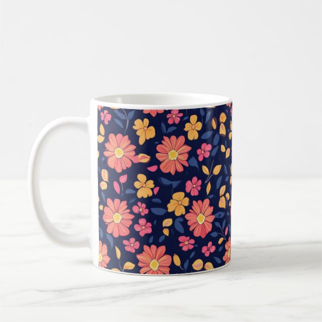 Mug Motif à fleurs rétro (Gauche)