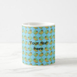 Mug Motif à motifs de losanges bleu de banane