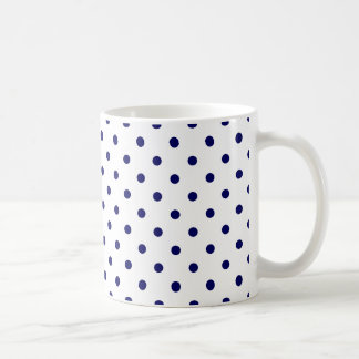 Mug Motif à point Polka bleu de la marine blanche