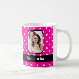 Mug Motif à pois rose chaud