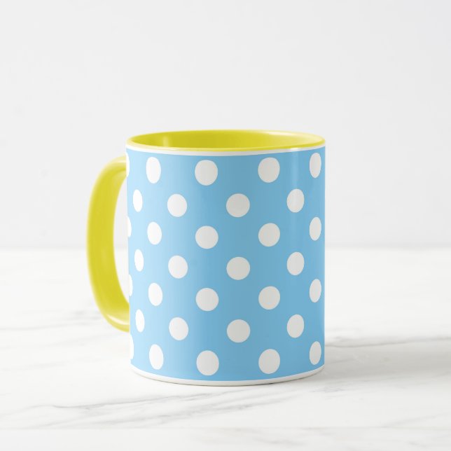 Mug motif à pois rose vif (Devant gauche)