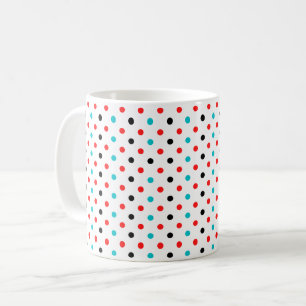 Mug Motif à pois rouges bleus noirs