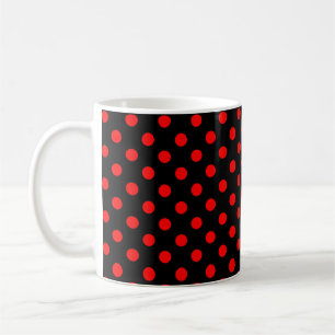 Mug Motif à pois rouges sur fond noir