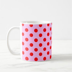 Mug Motif à pois rouges sur fond rose 