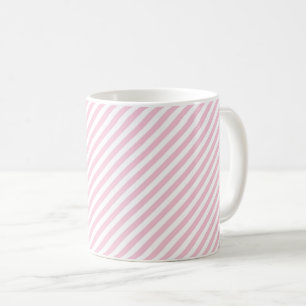 Mug Motif à rayures blanches et roses diagonales