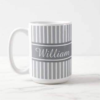 Mug Motif à rayures personnalisé avec couleur et nom