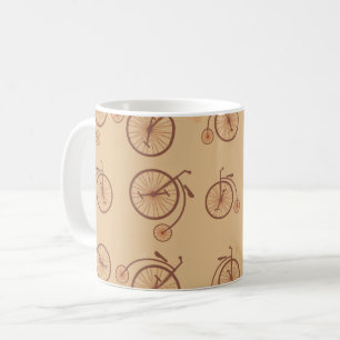 Mug Motif à vélo rétro en tons Brown