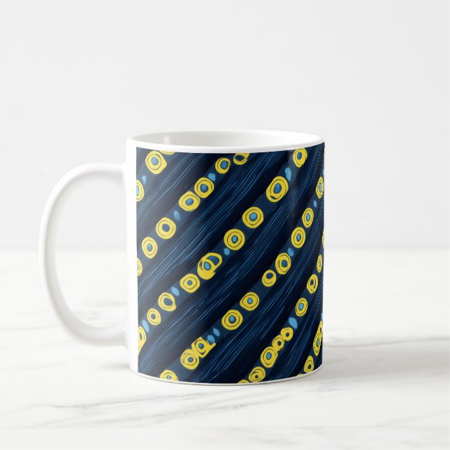 Mug Motif Abstrait à Points Jaunes (Gauche)