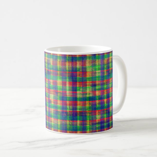 Mug Motif Abstrait couleur aquarelle plaid (Devant droit)