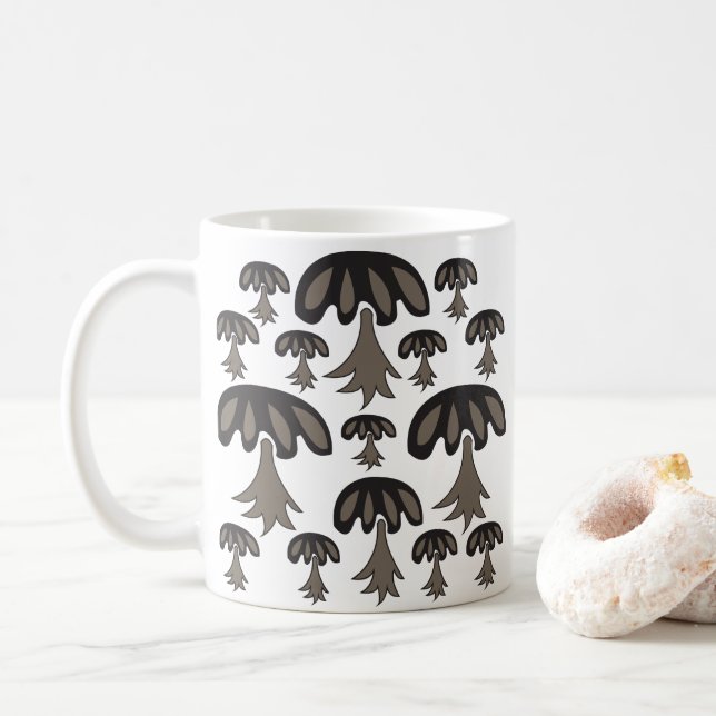 Mug Motif Abstrait de Champignon (Avec donut)