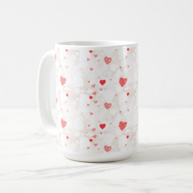 Mug Motif Abstrait de Coeurs colorés (Devant gauche)