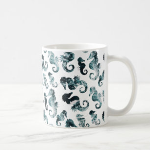 Mug Motif abstrait d'hippocampes d'aqua