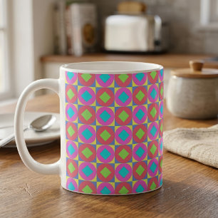 Mug Motif Abstrait Géométrique Psychédélique Vibrant
