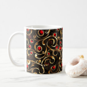 Mug Motif Abstrait Gold Red