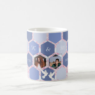 Mug Motif Abstrait Honeypeb   Couple photo et texte
