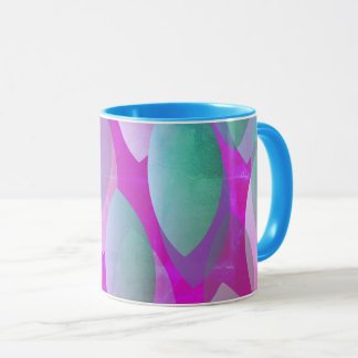 Mug Motif Abstrait moderne | Magenta Purple Rose Turqu