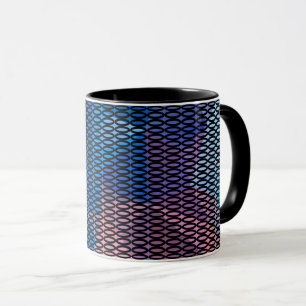 Mug Motif abstrait multicolore, motif de maille, dente